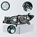 TUSDAR Headlight Assembly Fits 2004-2009 Mazda 3 Sedan 4-Door Halogen Projector Headlamp Black Housing Clear Reflector