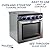 RecPro RV Stove Gas Range 21" Tall | 6500 and 8000 BTU Three Burner | 7100 BTU Oven with 1.8 Cu. Ft Capacity | Black or Stainless Steel Finish (Silver Version B, No Vented Range Hood)