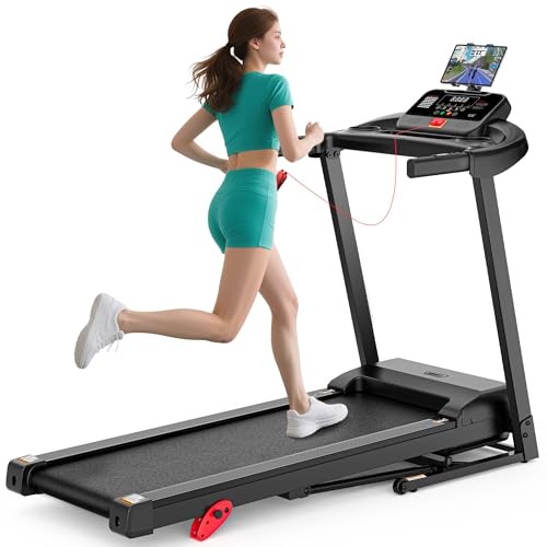 Image of 3.1HP Folding Treadmill, Electric Treadmill for Home 310LBS Capacity, Running Machine Fitness, 6% Manual Incline, 71 Programs, Shock Absorption, 0.6-7.5MPH, Home&Office