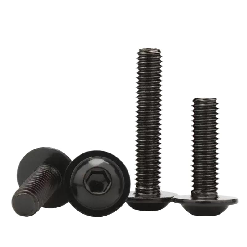 Tornillo de cabeza hexagonal de acero inoxidable ss304 negro con collar m2-m10 (100,M6 x 1,0 x 12 mm)