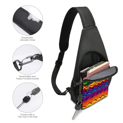 Bolso bandolera deportivo con diseño arcoíris miniatura 4