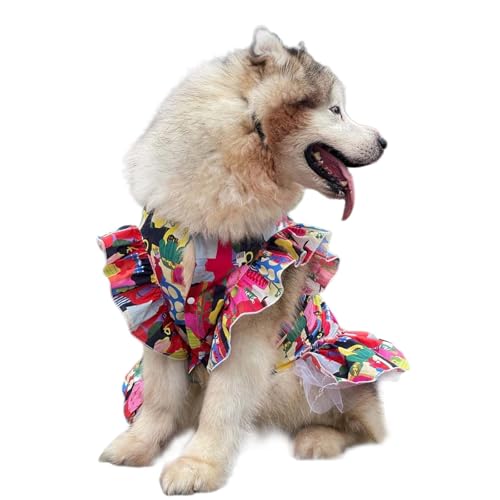 UOSIA Vestido de verão para cachorro, vestido floral para meninas, vestido de princesa para festa de