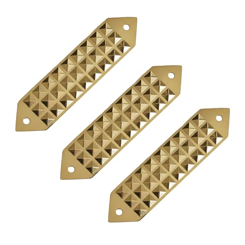 Image of Brass 27 Pyramid Strip |Size- 4Inch |Weight of 1 Pyramid Strip- 62gm Approx |Strip with Pyramid Design for Correcting Corner | Home & Spritual Decor | Vastu Remedy Tool | Pack of 3