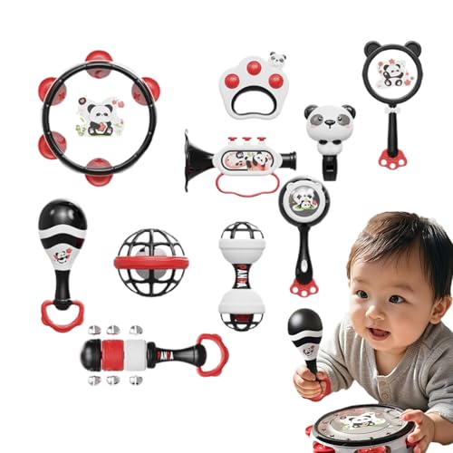 Sonajero Mordedor,Panda Fácil de Agarrar | Instrumentos Musicales, Mordedor Sensorial Para El Tiempo De Juego, El Desarrollo Infantil Temprano Y La