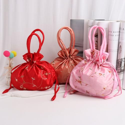 Image of Silk Jewelry Bags Retro Embroidery Fabric Hand Bag Mixed color