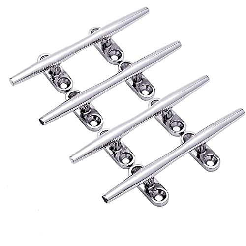 Boat Dock Cleat,316 Stainless Steel Open Base 4 Inch Deck Cleats,Mooring Accessories,Boat Dock Cleat.pack Of 4,Include Installation Screws #TOP6