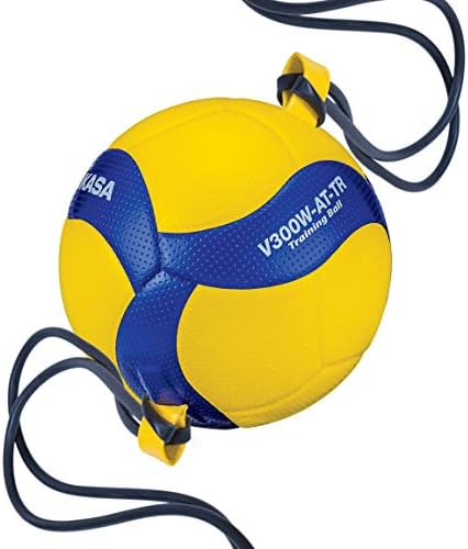 Mikasa V300W-AT-TR Official Size, tethered Training Volleyball,Blue/Yellow