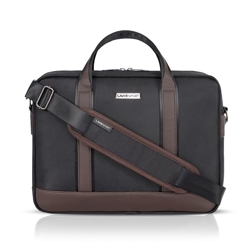 Image of Lavie Sport Magnate Briefcase 12L Multifunctional Laptop Briefcase Bag | Premium Leatherette Business Briefcase for Men & Women | Messenger Shoulder Bag with Detachable Strap