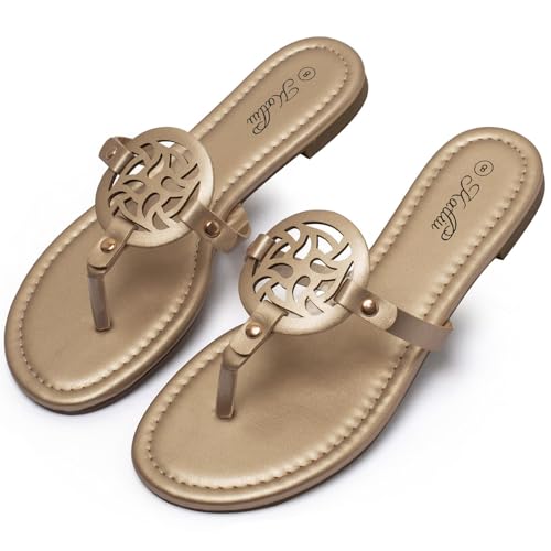 katliu Mujer Chanclas Verano Moda Flip Flop Suave Sandalias de Dedo Ligeras y Cómodas para Playa Vacaciones y Paseos 38