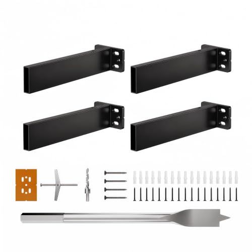 4pcs Floating Shelf Bracket Heavy Duty Floating Mantel Brackets,Hidden Wall Shelf Brackets,Heavy Duty Floating Shelf Hardware Kit,Metal Fireplace Mantel Brackets Support 200lbs (6 inch-4pcs)