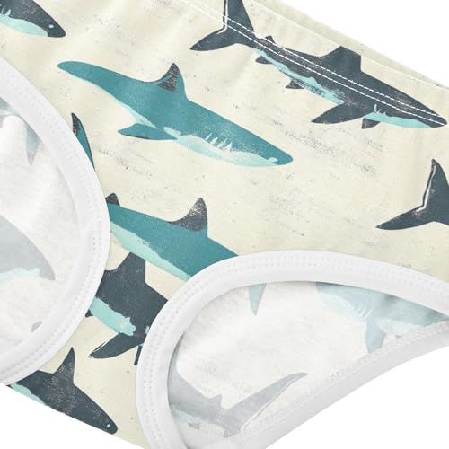 Wusikd Shark Girls' Underwear Cotton Funny Girls Briefs Soft Toddler Underwear 2T4