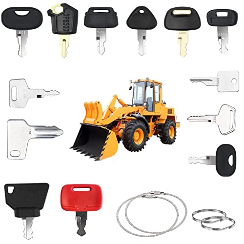 17 piezas Juego de Llaves de Encendido,Juego de llaves de Encendido de Repuesto,Juego de Llaves de Encendido de Repuesto Universales de,para la Mayoría de los Vehículos de Construcción Excavadoras