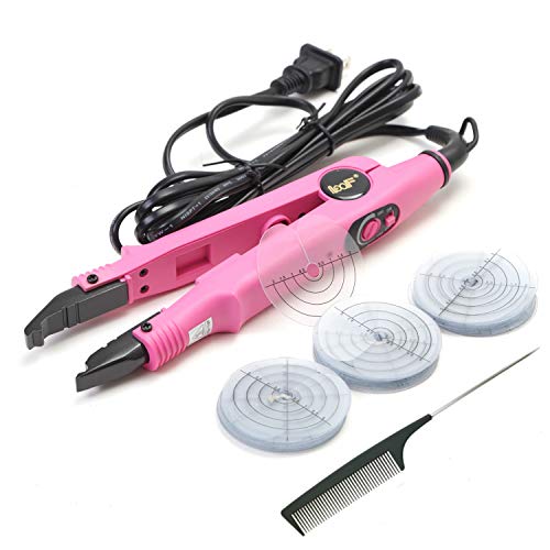 NOEYUN Fusion Heat Connector Iron Pre Bonded Hair Extensions Melting Tools Kit With 10Pcs Hair Spacers 1Pcs Pin Tail Coms
