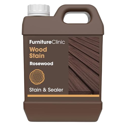 Image of Furniture Clinic Wood Stain | Water Based | Fast Drying, Low Odor, & Non-Toxic | Multiple Finishes | for Indoor & Outdoor Furniture and More | Rosewood (85 Fl Oz / 2500ml)