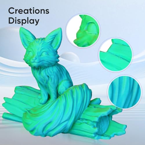 Image of ERYONE Matte Tri Color PLA Filament 3D Printer 1.75mm + /- 0.03mm, Multicolor Filament Tricolor PLA 1KG(2.2lbs) Cardboard Spool, Vibrant Green & Lemon Yellow & Aqua Blue