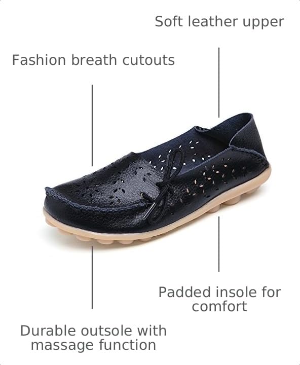 Image of VenusCelia Women's Breathable Comfort Walking Office Flat Loafer
