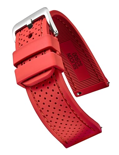 Correa de silicona ajustable para reloj de 24mm rojo miniatura 1
