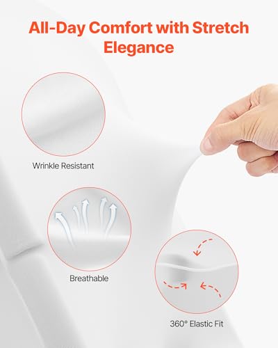 Image of VEVOR Chair Covers, Polyester Spandex Chair Cover, Stretch Slipcovers for Wedding Party Dining Banquet Flat-Front Chair Covers (White-c-XL, 30PCS)