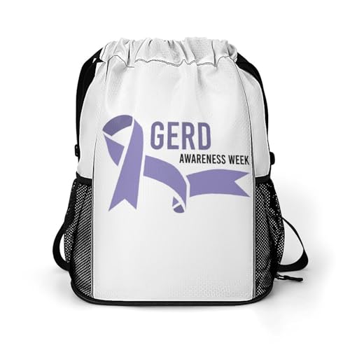Lbacwy GERD Awareness Ribbon Drawstring Backpack