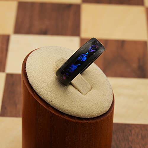 100S JEWELRY Mens Tungsten Rings Orion Nebula Opal Galaxy Inlay Black Sandblasted Finish Engagement Promise Wedding Band Sizes 6-162