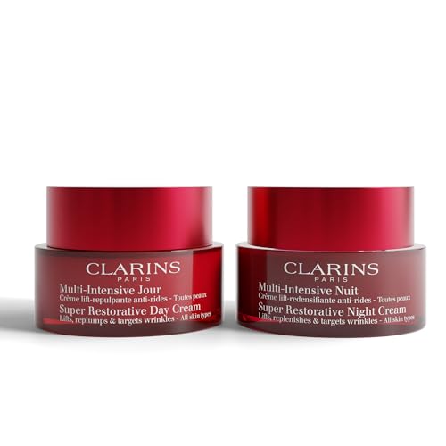 Clarins Super Restorative Day Cream, 1.7 Oz Super Restorative Night Cream, 1.7 Oz Bundle