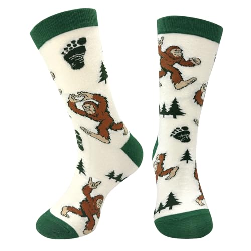 nhnsbdfc Funny Bigfoot Socks for Men Novelty Sasquatch Sock Big Foot Gift Gaming Hunting Fishing Gifts for Grandpa Dad
