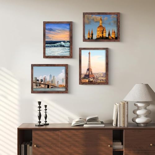 Image of LUCKYLIFE 11x14 Picture Frame Brown for Wall Mounting, 2 Pack