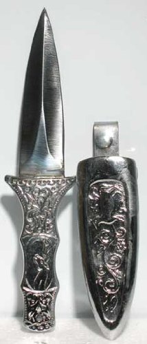 Engraved Silver Boot Athame