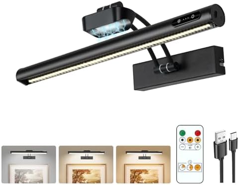 Magnetic Cordless Picture Light with Remote/Touch Control & Timer...