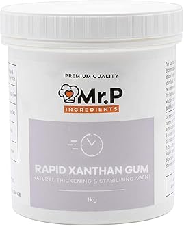 Mr.P Ingredients Rapid Agglomerated Xanthan Gum 1 Kg Powder Rapid Thickener and Stabiliser Agent Vegan Vegetarian Gluten Free Halal Kosher Non-GMO (Recyclable Pot)