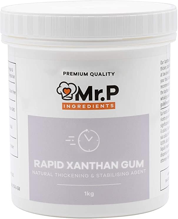 Mr.P Ingredients Rapid Agglomerated Xanthan Gum 1 Kg Powder Rapid Thickener and Stabiliser Agent Vegan Vegetarian Gluten Free Halal Kosher Non-GMO (Recyclable Pot)