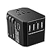 Produktbild BrizLabs Universal Reiseadapter Weltweit Reisestecker mit 4 USB Ports + Typ C International Ladegerät Sicherheit AC Steckdose mit Ersatz Sicherung für Reisen in EU UK US AU Asien Über 200 Ländern