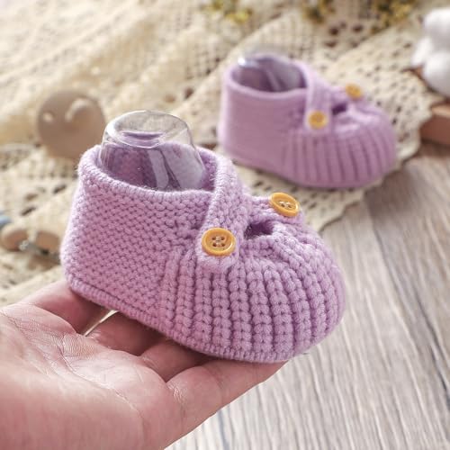 Baby Booties Newborn Babe First Walkers Non-Slip Stay On Boots Crib Shoes Sock Warm Knit Booties4