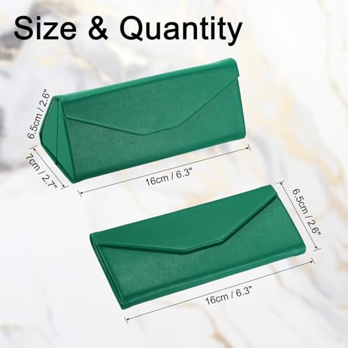 Image of PATIKIL Foldable Glasses Case, Triangle Magnetic Sunglasses Organizer Case PU Leather Hard Eyeglass Case (1 Pcs)