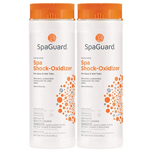 Image of SpaGuard Spa Shock Oxidizer for Spas & Hot Tubs, 35 oz, Pack of 2, Non-Chlorine Oxidizer, Easy to Use, Quick-Dissolving Shock Treatment