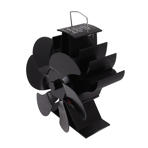Aramox Ventilador de Estufa Aleación de Aluminio Ventilador para Chimenea Accionado por Calor 6 Aspas Disipación de Calor Uniforme Silenciosa para Chimenea Estufa de Queroseno Equipo de Calefacción