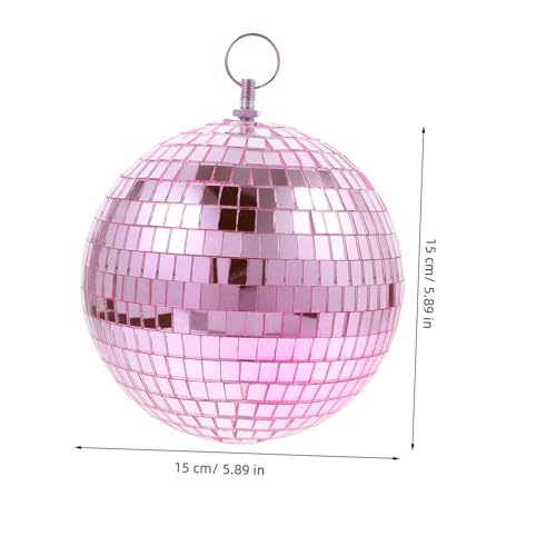 Bola espejada colgante decorativa rosa para fiestas, bodas, Navidad y karaoke, para decoración de hogar y ambiente festivo miniatura 6