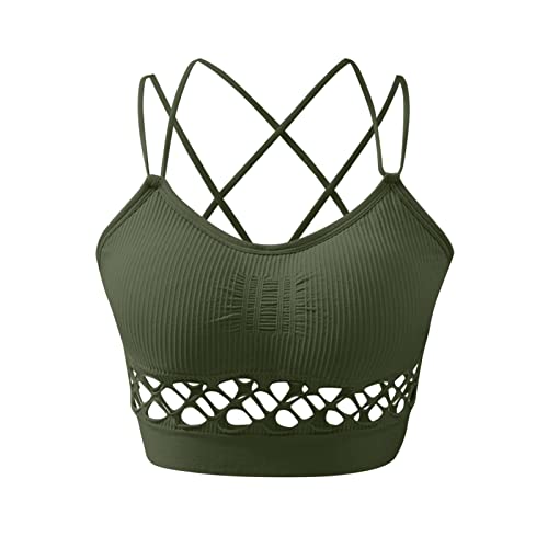 Damen-Sport-BH, Sport-BH, Tops für Top, Fitness, Yoga, weibliche Sportbekleidung, Weste, Tank-Top, Bralette-Top, Gewichtheber-BH, grün, Einheitsgröße