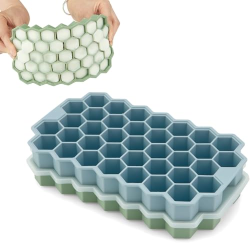 Image of 1 PCS Silicone Ice Trays for Freezer - Flexible Honeycomb Ice Cube Trays for Freezer - Popsicle Mould /Ice Cube Maker /Fridge Tray [ Multicolor ]