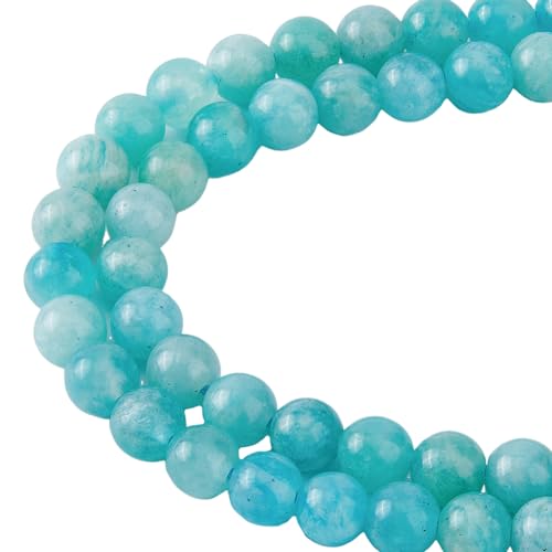 HOBBIESAY 182 Pcs 2 Strands Natural Round Beads 4-4.5mm Strands Dyed Jade Smooth Crystal Beads Gematone Loose Beads for Necklace Jewelry Earring Making Crafts Gifts Hole: 0.8mm