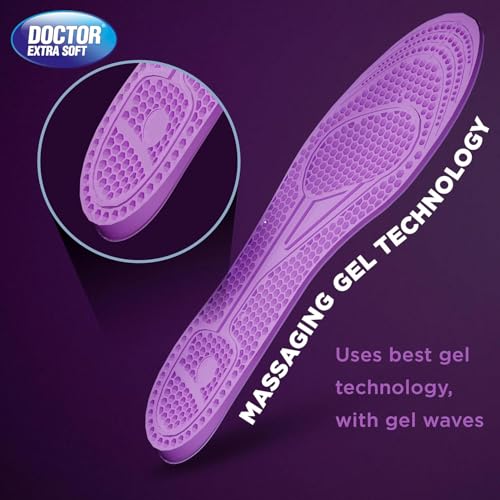 Image of DOCTOR EXTRA SOFT Pain Relief Trimmable Gel Insoles Pack of 1 Pair for Women's Size 5-9| Comfortable & Breathable| Lightweight & Durable| Ideal For Loose Shoes or Replacing Existing Insoles D-955