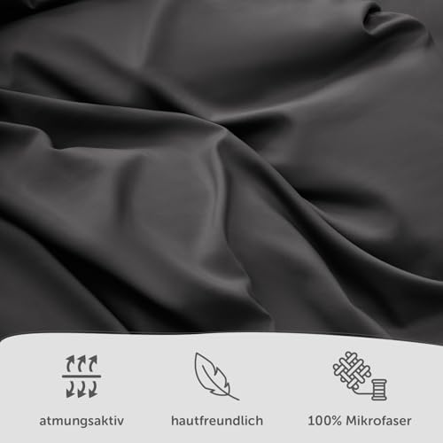 Blumtal Bettbezug-Set für Bettgröße 240 x 220 cm und 2 Kissenbezüge 40 x 70 cm, Oeko-TEX-Zertifiziert, sehr weich und atmungsaktiv… – Ansicht 2