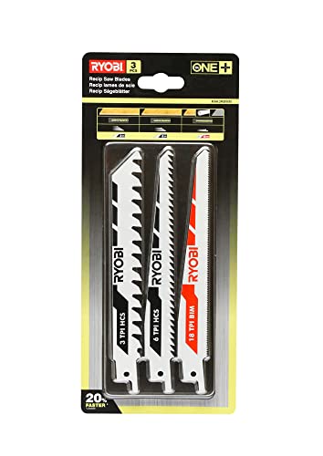 RYOBI - 3 Lames Scie Sabre Optimisées - RAK3RBWM - Bois Métal, Spécial Sans Fil