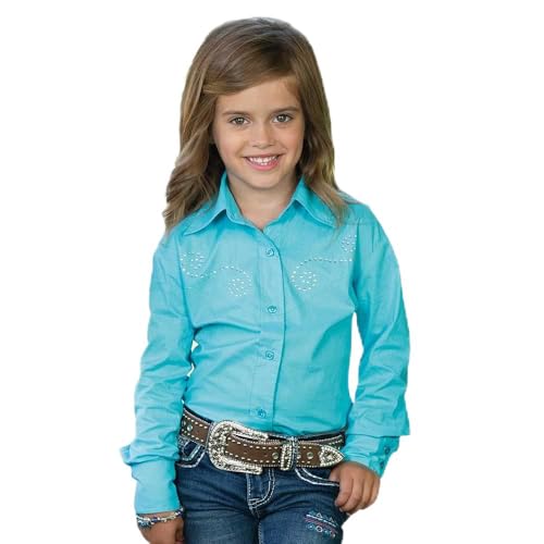 Rod's Exclusive Sparkle Blouse for Girls, Turquoise, Medium