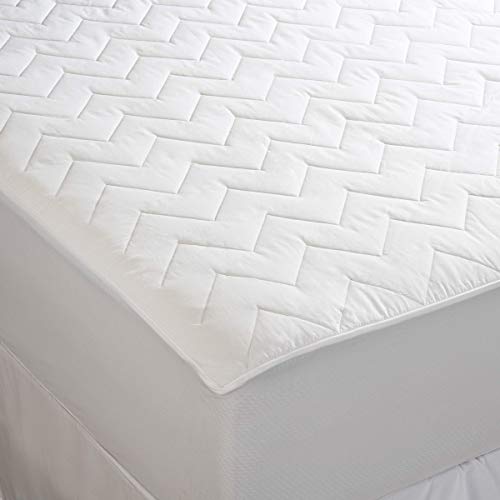 Image of Waterguard Quilted Cotton Mattress Pad - Short Queen Size - Soft, Comfortable, and Fluffy Mattress Pad - Waterproof Mattress Protector Stretched 15 inch for Snug Fit on Regular Sized Mattress