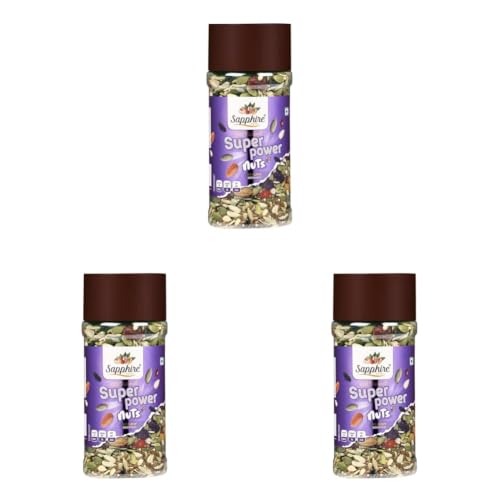 Image of Sapphire Dry Nuts Trail Mix 250 g | 7 in 1 Superfoods | California Almond | Cashews | Cranberries | Dates | Pumpkin Seeds | Green & Black Raisins | High Protein | Fibre-Rich | Oil-Free | Non-Salted | Healthy Snack for Anytime Energy | Dry fruit mix | Mix nuts | Resusable jar