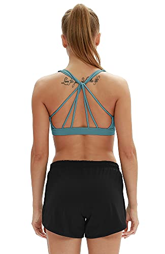 Image of icyzone Women's Padded Strappy Workout Running Sports Bras Medium Impact