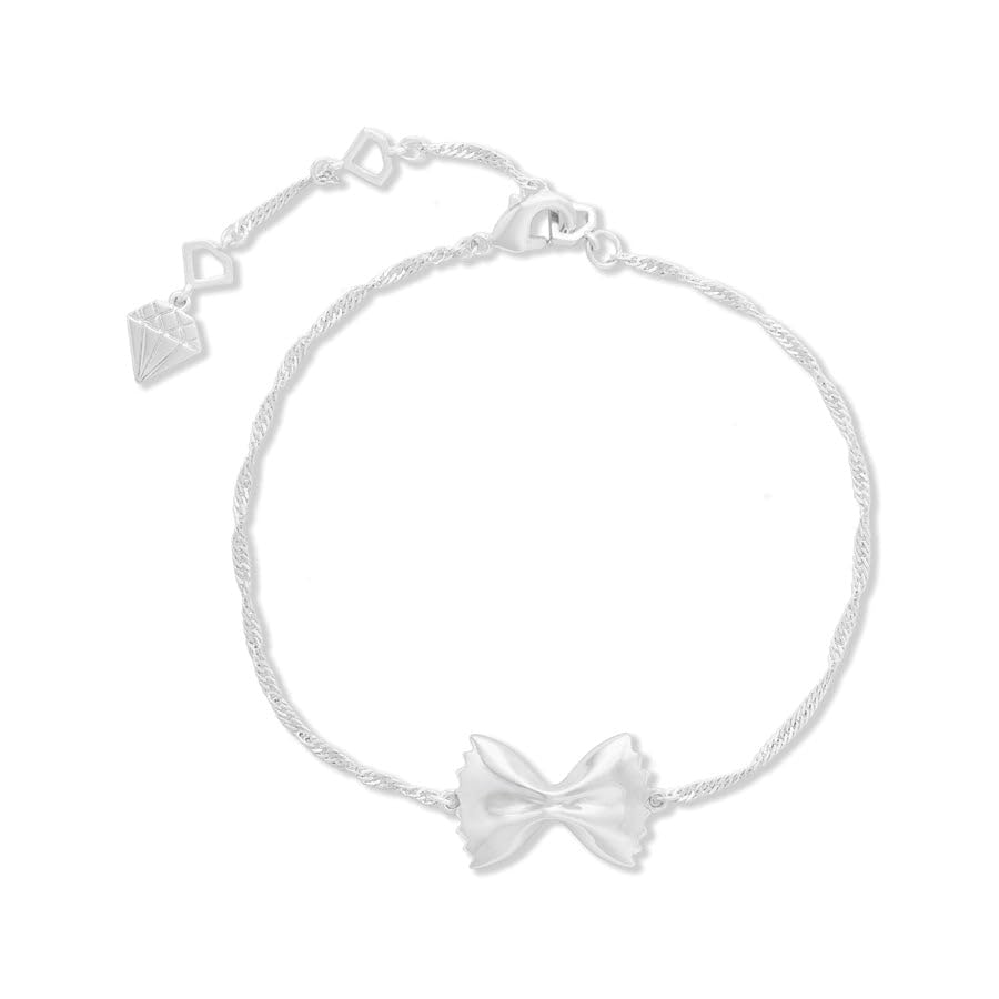 Image of Wanderlust + Co Bow Tie Pasta Bracelet 14K Gold /Rhodium Plated Jewelry Hypoallergenic Shower-safe