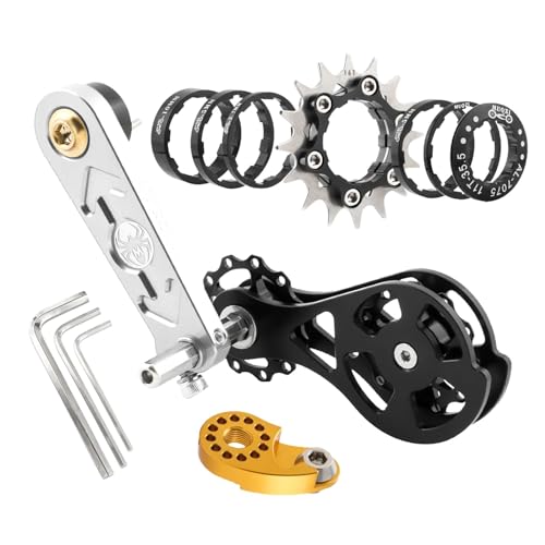 Zxpjkyu Single Speed Conversion Kit for Mountain Bikes with Wrench and Cassette, Silver 16T