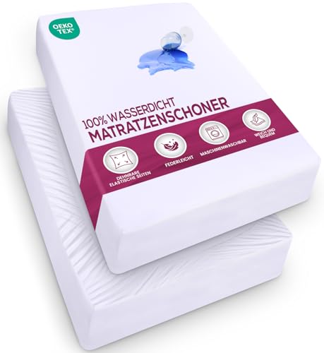 Utopia Bedding Wasserdichter Matratzenschoner, 90 x 200, für Matratzen bis zu 30 cm Höhe, Leichter und Weicher Jersey-Matratzenbezug mit Dehnbaren...